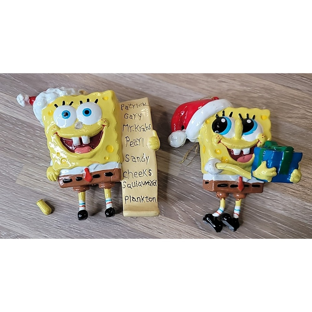 2003 Spongebob Squarepants Viacom Christmas List &‎ Present Ornaments READ